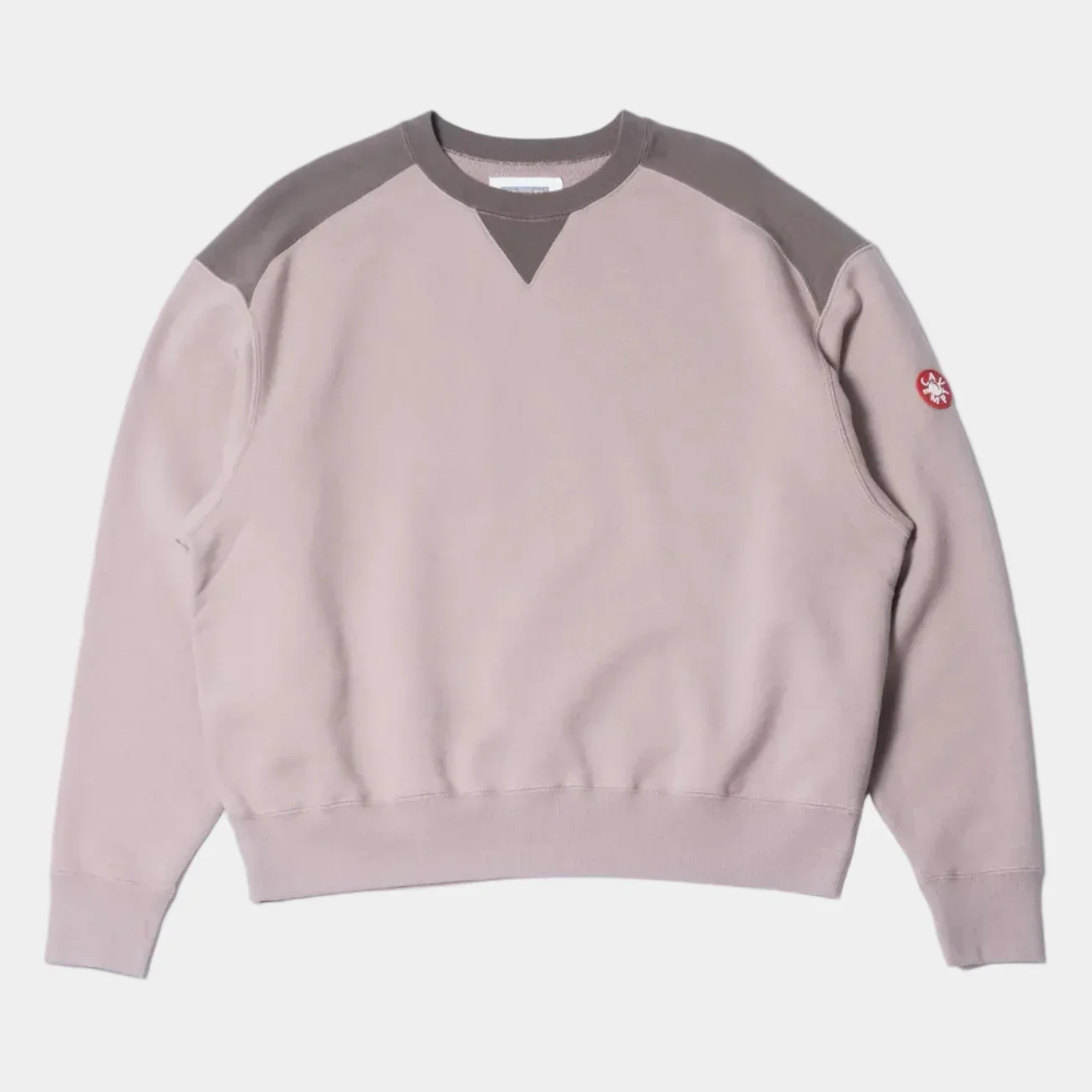 Cav Empt Half Panel Shoulder Crew Neck - Beige