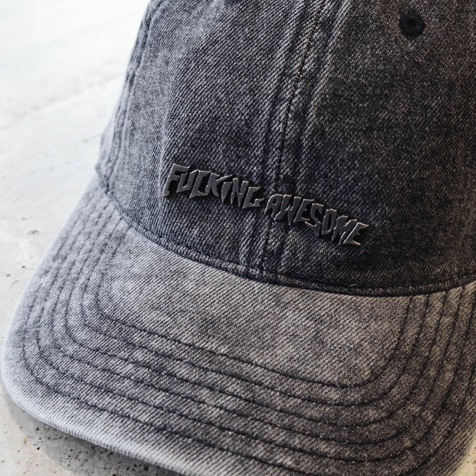 Fucking Awesome Metal Stamp Logo 6 Panel Cap - Black - Image 2