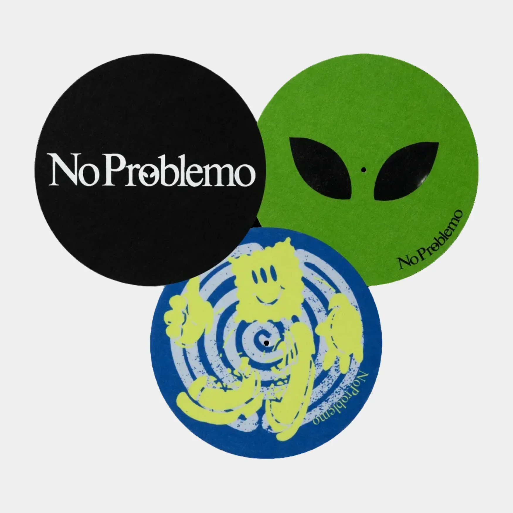 No Problemo Turntable Slipmats 3 Pack - Multi
