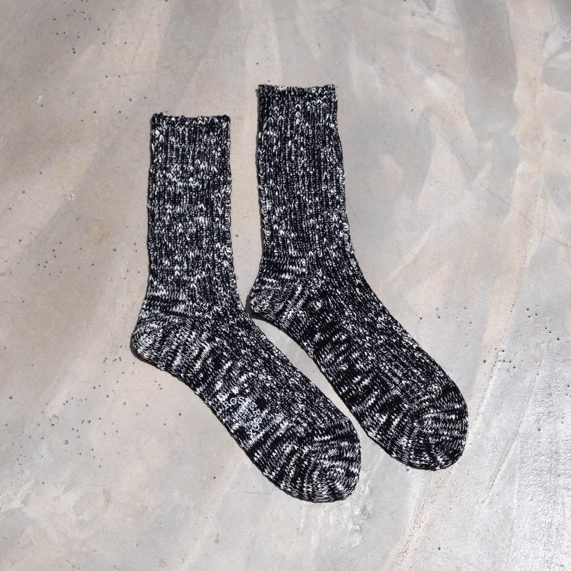Rostersox Big Slub 60 Rib Socks - Black - Image 2