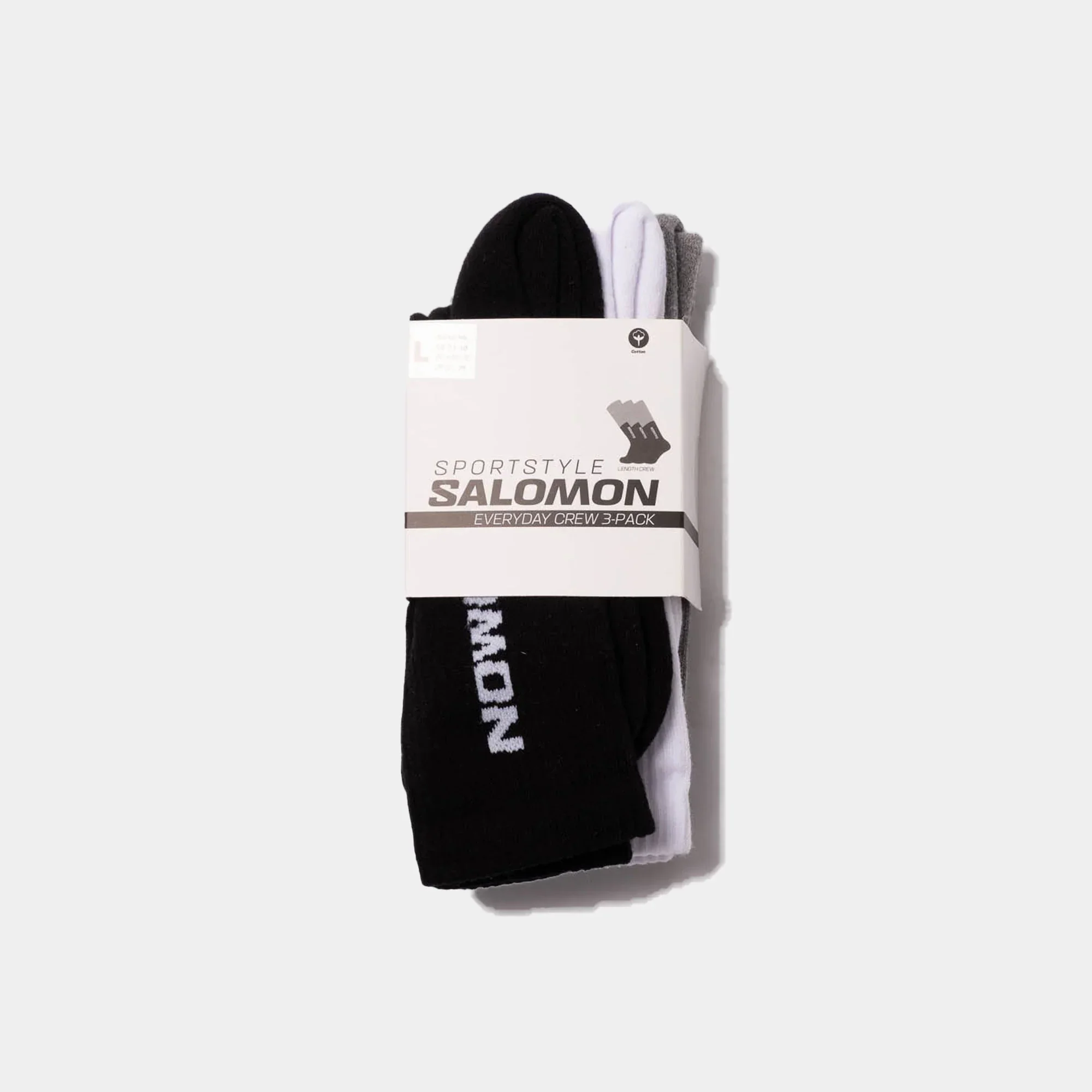 Salomon Everyday Crew 3-Pack Socks - Black/White/Med Grey Melange
