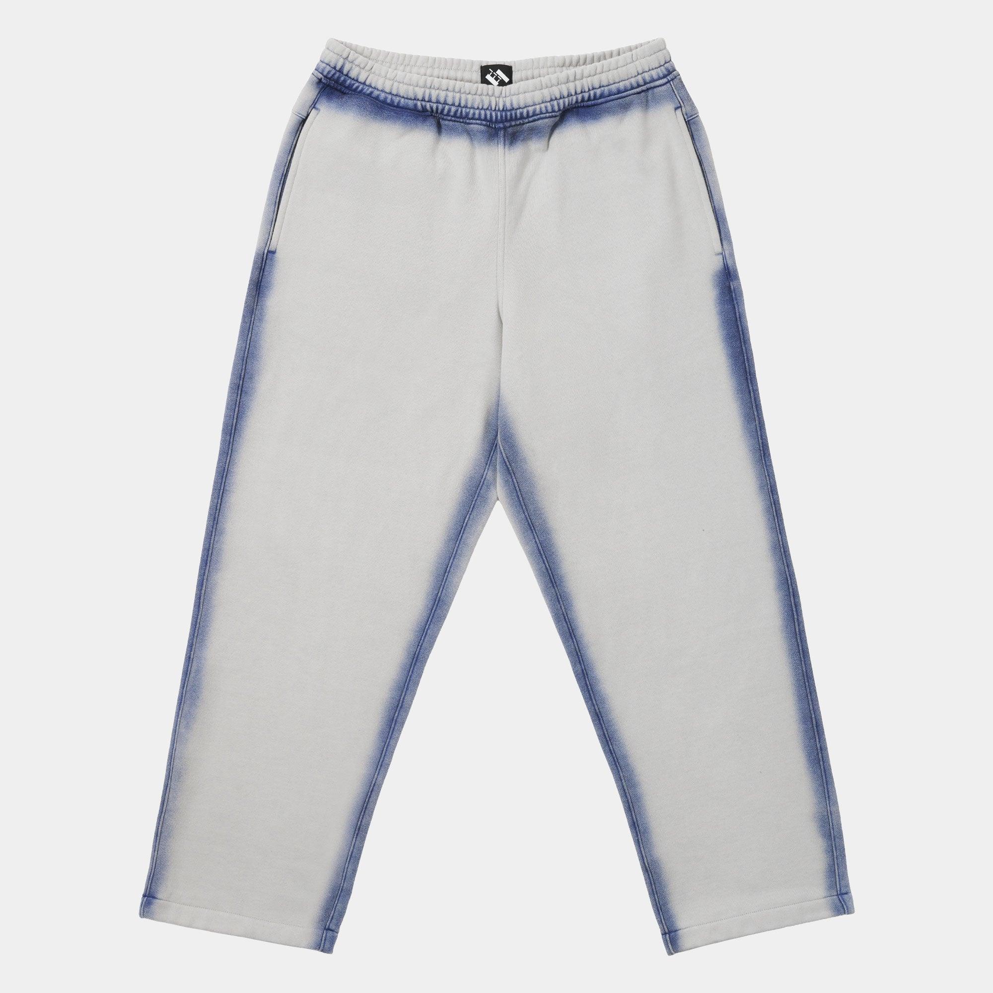 The Trilogy Tapes Overdye Open Hem Jogger Pant - Grey/Blue