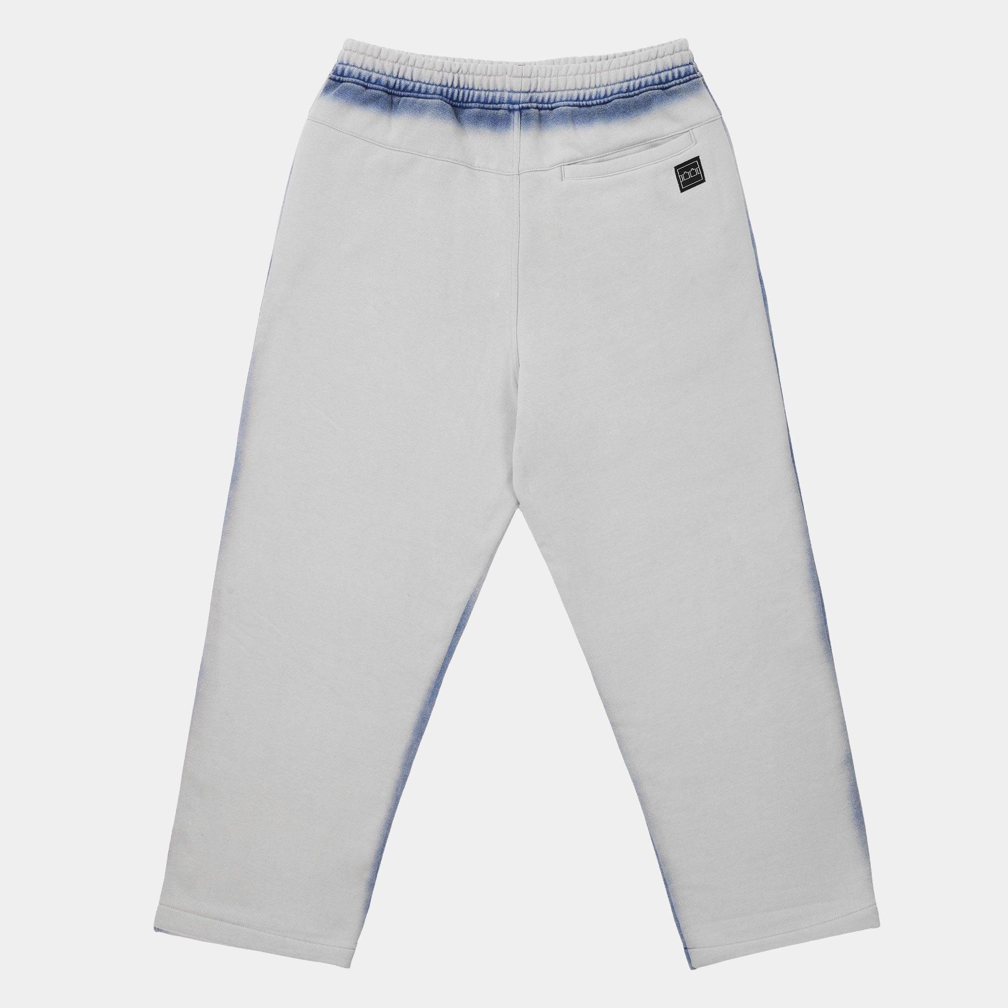 The Trilogy Tapes Overdye Open Hem Jogger Pant - Grey/Blue - Image 2